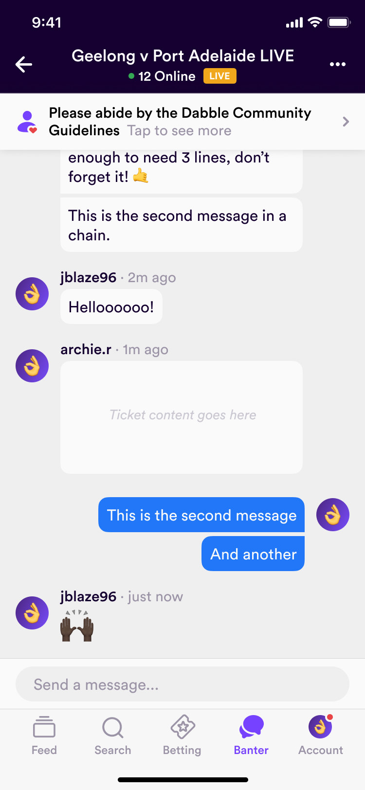 Dabble banter composer