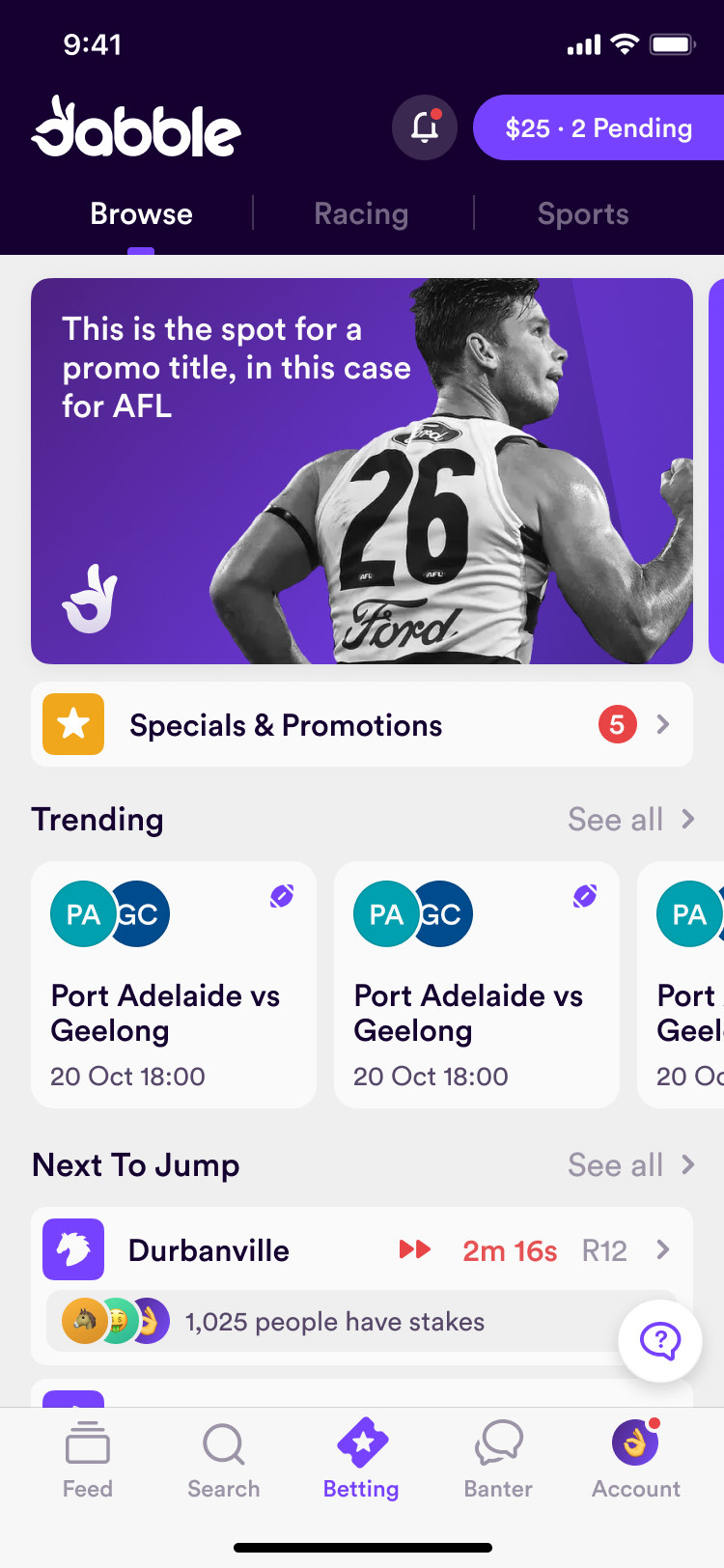 Dabble sport explorer