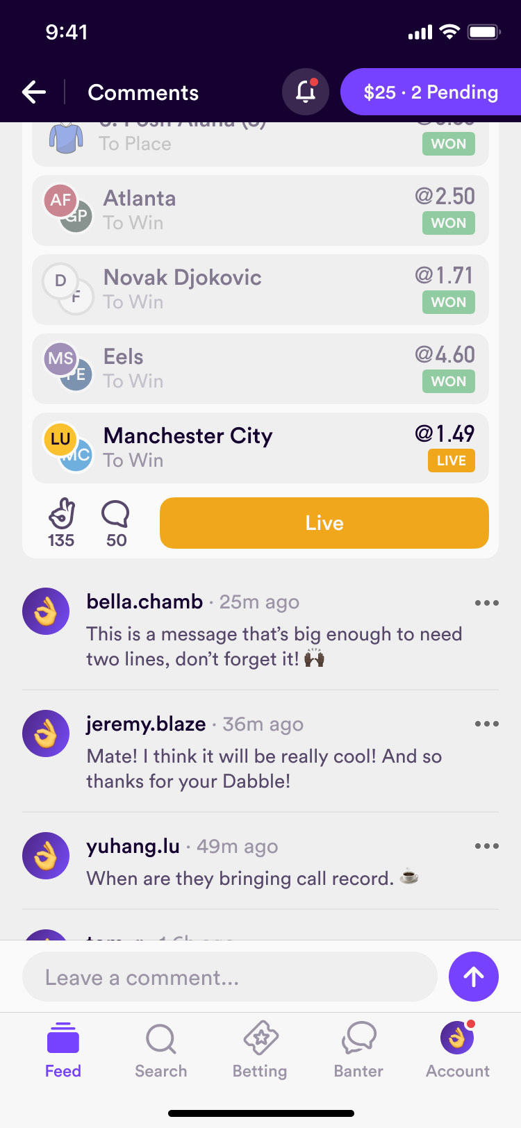 Dabble feed post detail